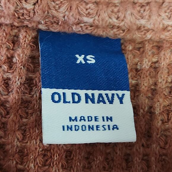 Old Navy Thermal Waffle Knit Henley Women XS Mauve Pink Cropped Long Sleeve EUC - Picture 3 of 12